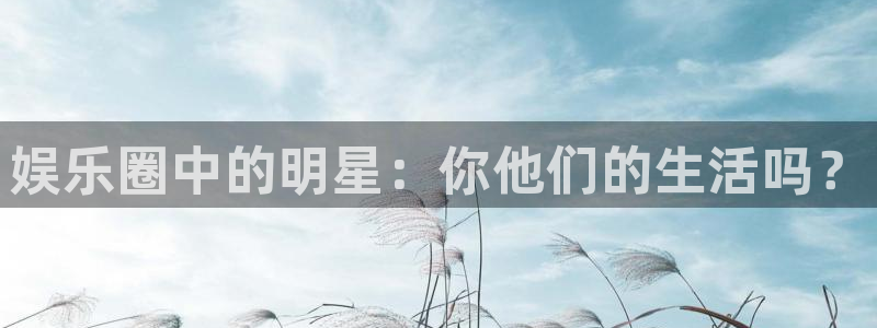 极悦平台体育官网：娱乐圈中的明星：你他们的生活吗？